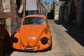 Vintage orange Car in Nablus streets