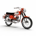 Vintage Orange Motorcycle With Slick Finish On White Background Royalty Free Stock Photo