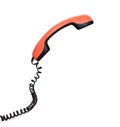 Vintage orange telephone handset Isolated Royalty Free Stock Photo