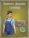 Vintage Organic Farming Poster, Farming, Farmer