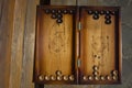 Old Eastern vintage logic gambling Board game backgammon