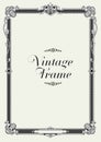 Vintage Ornament Border. Decorative Floral Frame Vector. Royalty Free Stock Photo