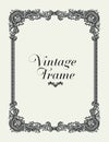 Vintage Ornament Border. Decorative Floral Frame Vector. Royalty Free Stock Photo