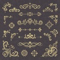 Vintage ornament. Borders dividers ornate victorian style floral wedding cornice vector typography set