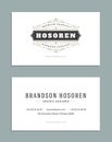 Vintage Ornament Business Card Vector Template. Retro Luxury Logo, Royal Design. Flourishes frame. Royalty Free Stock Photo