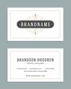 Vintage Ornament Business Card Vector Template. Retro Luxury Logo, Royal Design. Flourishes frame. Royalty Free Stock Photo