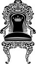 Vintage ornament decorated crown armchair Royalty Free Stock Photo