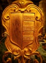 vintage ornament elements, antique gold armor shield