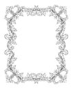 Vintage ornament frame. Victorian baroque floral border, rococo retro flower filigree decor, classic old antique square Royalty Free Stock Photo