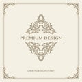 Vintage Ornament Greeting Card Vector Template. Retro Luxury Invitation, Royal Certificate. Flourishes frame. Vector Background