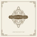 Vintage Ornament Greeting Card Vector Template. Retro Luxury Invitation, Royal Certificate. Flourishes frame. Vector Background