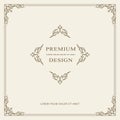 Vintage Ornament Greeting Card Vector Template. Retro Luxury Invitation, Royal Certificate. Flourishes frame. Vector Background