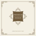 Vintage Ornament Greeting Card Vector Template. Retro Luxury Invitation, Royal Certificate. Flourishes frame. Vector Background