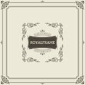 Vintage Ornament Greeting Card Vector Template. Retro Luxury Invitation, Royal Certificate. Flourishes frame. Vintage