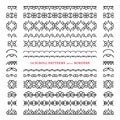 Vintage ornamental border patterns, lace ribbons collection Royalty Free Stock Photo