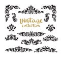 Vintage Ornamental Calligraphic Designs Set. Royalty Free Stock Photo