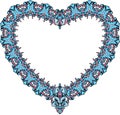 Vintage ornamental heart shape. Valentines Day car