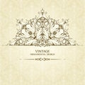 Vintage ornamental template with pattern and decorative frame Royalty Free Stock Photo