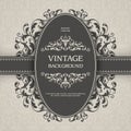 Vintage ornamental template with pattern and decorative frame.