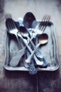 Vintage ornamented cutlery