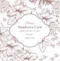 Vintage ornamented floral card line art. Beautiful background. hand drawing graphic styles