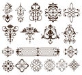 Vintage Ornaments Design Elements Curbs, Frames, Stickers, Patterns Royalty Free Stock Photo