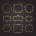 Vintage ornaments and dividers. Design elements set. Ornate floral frames and banners. Vector graphic elements for design. Royalty Free Stock Photo