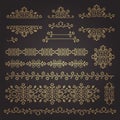 Vintage ornaments and dividers. Design elements set. Ornate floral frames and banners. Vector graphic elements for design. Royalty Free Stock Photo