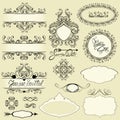 Vintage ornaments and frames, vignettes, calligraphic design Royalty Free Stock Photo