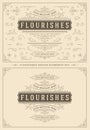 Vintage ornaments swirls and vignettes decorations design elements set vector illustration. Royalty Free Stock Photo