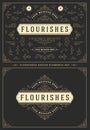 Vintage ornaments swirls and vignettes decorations design elements set vector illustration. Royalty Free Stock Photo