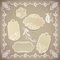 Vintage ornate beige labels Royalty Free Stock Photo