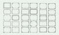 Vintage Ornate Decorative Frame Borders Hand-Drawn Vector Collection Royalty Free Stock Photo