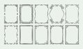 Vintage Ornate Decorative Frame Borders Hand-Drawn Vector Collection Royalty Free Stock Photo
