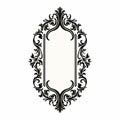 Vintage Ornate Frame Design With Feminine Sticker Art