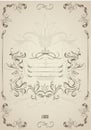 Vintage ornate frame with retro background Royalty Free Stock Photo