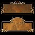 Vintage ornate gold frame - isolated on black Royalty Free Stock Photo