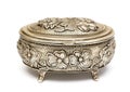 Vintage ornate metal brass casket