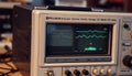 Vintage oscilloscope screen, retro tech device, Stock Photo, Generative AI