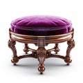 Vintage Ottoman Footstools With Purple Velvet Upholstery