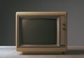 Vintage outdated computer monitor close-up