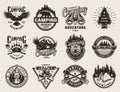 Vintage outdoor adventure emblems