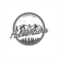 Vintage outdoor adventure logos and nature expeditions