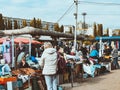 Vintage outdoor flea market in Chisinau, Moldova Royalty Free Stock Photo