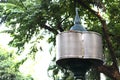 Vintage outdoor speaker in public park Royalty Free Stock Photo