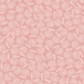 Vintage outline Roses seamless pattern. White flowers on pale pink background. Hand drawn Garden Plants. Floral vector background Royalty Free Stock Photo