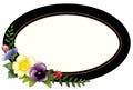 Vintage Oval Frame with Pansies & Roses