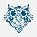 Vintage owl mascot colorful concept in vintage style isolated illustration. - Vector