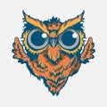 Vintage owl mascot colorful concept in vintage style isolated illustration. - Vector