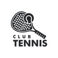 Vintage Paddle Tennis Club Logo with Ball Paddle Icon